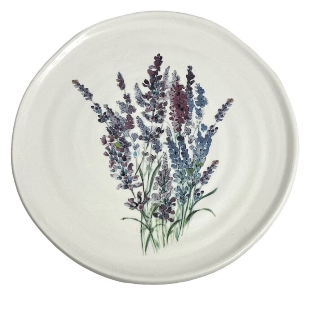 Like new set of 4 Opificio Etico ceramic lavender plates